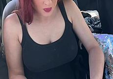 Italian big tits horny milf artemisia love eats in the car