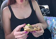 Italian big tits horny milf artemisia love eats in the car