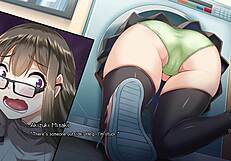 What happens in the peeping dorm manager hentai game scene