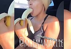 Miiinamariie tries deep cucumber fun outdoors