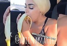 Miiinamariie tries deep cucumber fun outdoors
