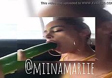 Miiinamariie tries deep cucumber fun outdoors