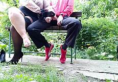 My mother in law loves when i cum on her nylon stockings