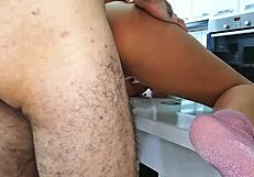 Husband Fucks Me Hard On Kitchen Counter From Behind