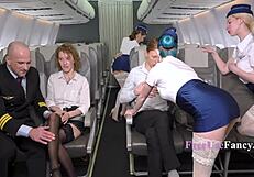 freeuse airline lets petite stewardess offer freeuse pussy on flight