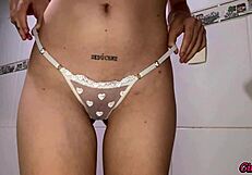 stepmom teases perfect ass trying on panties