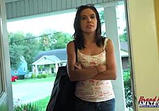 brunette jamie gives a dirty pov blowjob
