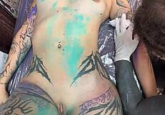 behind the scenes with tattooed girl at z-filmz tattoo shop