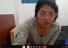 Did she forget the zoom camera was on and masturbate during her job interview with the boss