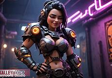 curvy cute girls dance in hottest ai club at night