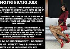 full dildo insertion with beowulf from mr hankey toys