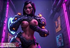 curvy cute girls dance in hottest ai club at night