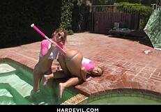 butt sluts gia derza and sheena shaw poolside anal play