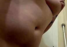 Shower squirting with big tits
