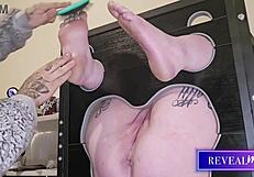 curvy babe restrained for vibrator spanking and dildo orgasm part 2