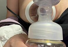 milking lots of breast milk from momoka