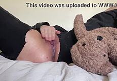 sexy gothic emo girl shows pink pussy