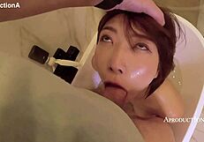 japanese girl first ass lick mouth piss and cum eat