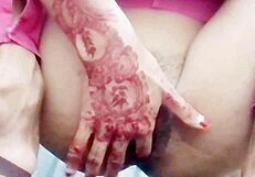 Village girl fingers her small tits in bathroom