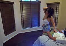 sexy asian gives lap dance and cowgirl sex