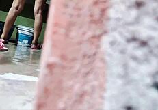 stepsister taking a bath voyeur video