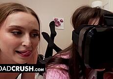 Lucky stepdad catches stepdaughter and bff