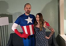 Angel Amour Slim Brunette Pounded By Superhero