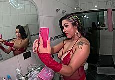 Three Brazilian Women Bath Before Wild Orgy