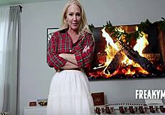 Stepmom gives christmas gift that turns into scandalous taboo fun with toys
