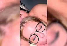 Blonde Student Gives Sloppy Deepthroat Looking Up