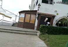 Young blonde tourist gets outdoor anal fun