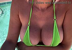 Italian big tits milf artemisia love bouncing session cute bikini