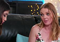 teen gives lesbian stepmom what she wants with pussy licking and tribbing