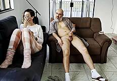 My Stepfather Was Jerking Off So I Helped Him
