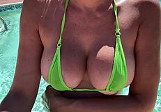 Italian big tits milf artemisia love bouncing session cute bikini