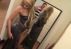 she opens wide for his cum as he shoots load