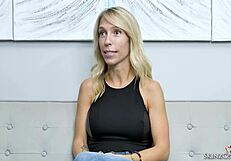 blonde french canadian hotwife mary-queen fox interview at casting