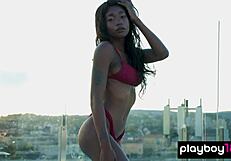ebony mermaid mimi desuka shows big natural boobs in jacuzzi
