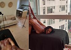 Family taboo stepmom receives massage by her stepson with risky cum