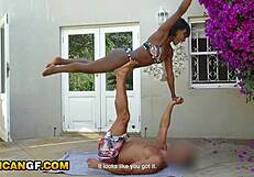 my black girlfriend took me outside to show me the new moves she learned in her yoga class