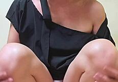 shemale ting xuan masturbates while wearing a sexy dress and high heels