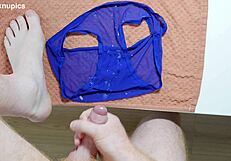 Big Cumshot Covers Redhead Panties