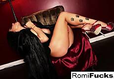 romi the busty vampire touches her big tits