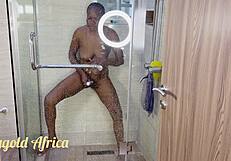 Black Girl Shows Her Big Pussy Lips In Shower With New Vibrator Toy