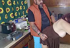 hot girlfriends bends over and lets me fuck her while she makes dinner