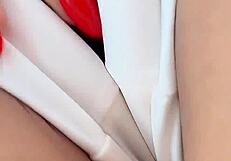 public sexy latina sailor teases with joi on balcony