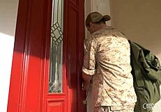 Milf stepmom gives her military stepson a sloppy blowjob and some much needed relief