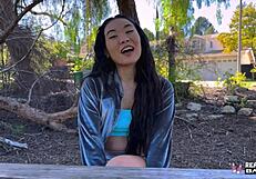 Kimmy kimm flashes outside then takes it rough in pov
