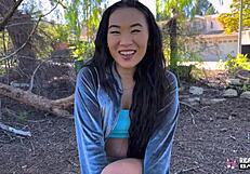 Kimmy kimm flashes outside then takes it rough in pov