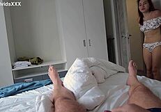 A young 18+ slut comes to relax a nasty older man